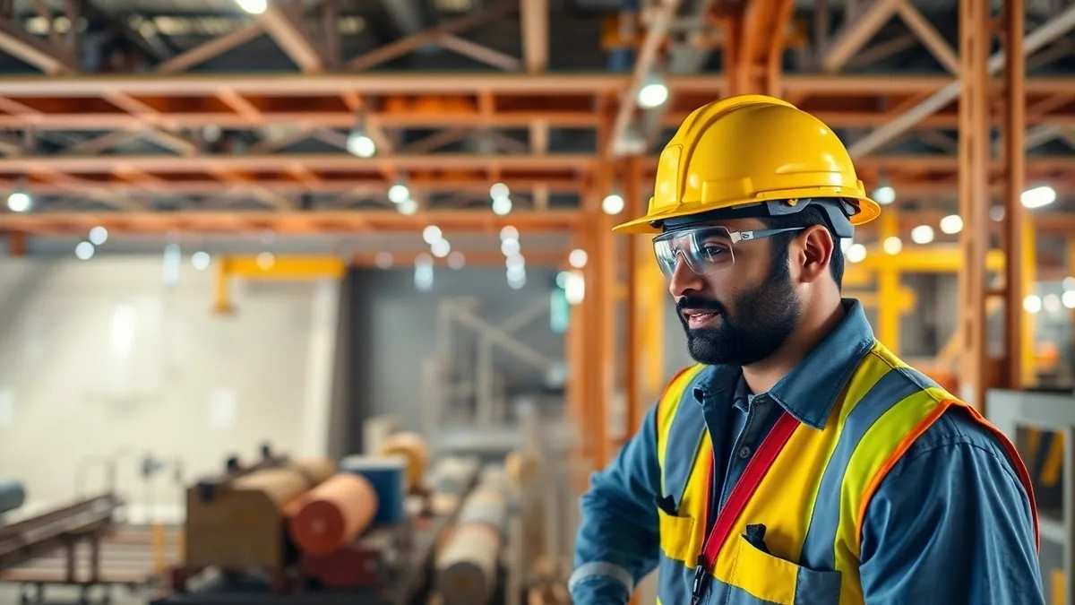 PPE detection bounding boxes flagging missing hard hat and high-visibility vest on contractor site